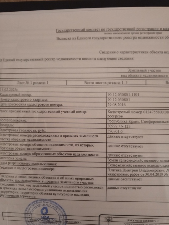 Продам земельный пай 4 га.