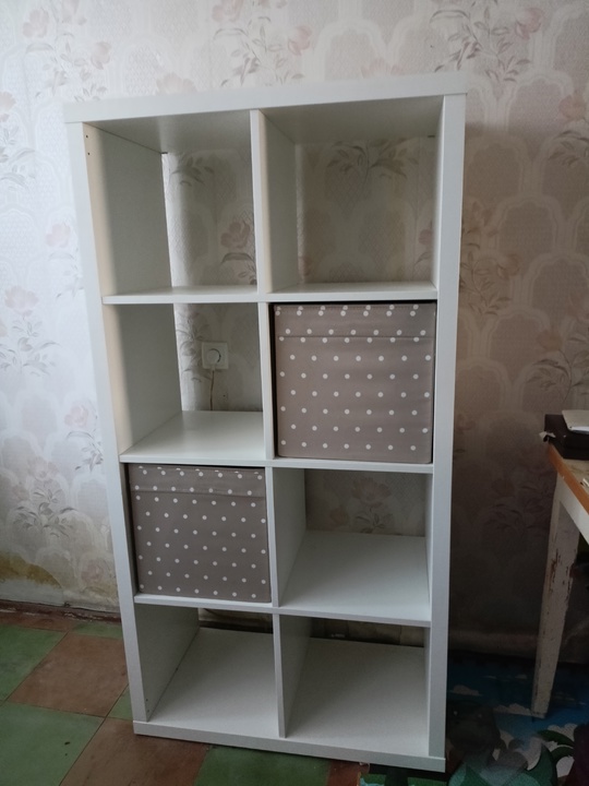 Продам стеллаж Икея, коробки в