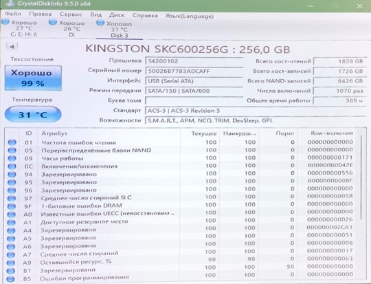 (Ssd диск) 
Модель Kingston KC600 (2)