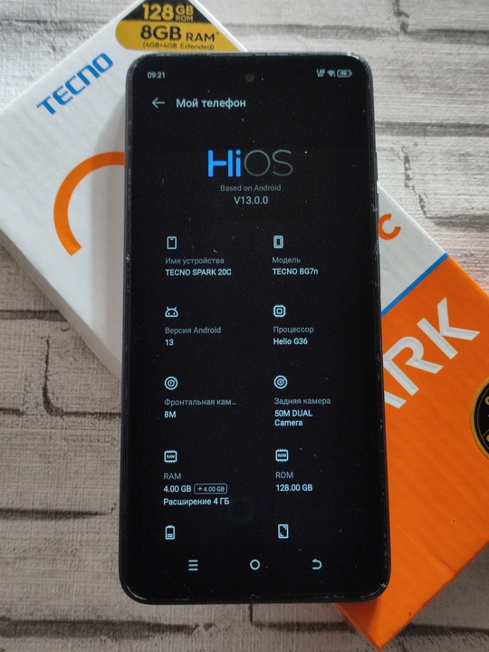 Tecno spark 20c.
Память 8/128 gb.
Android (2)