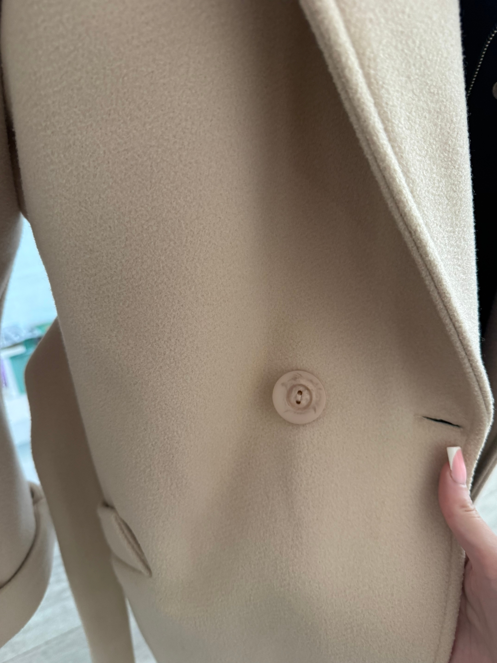 Бежевое длинное пальто, размер 44-46 (1)