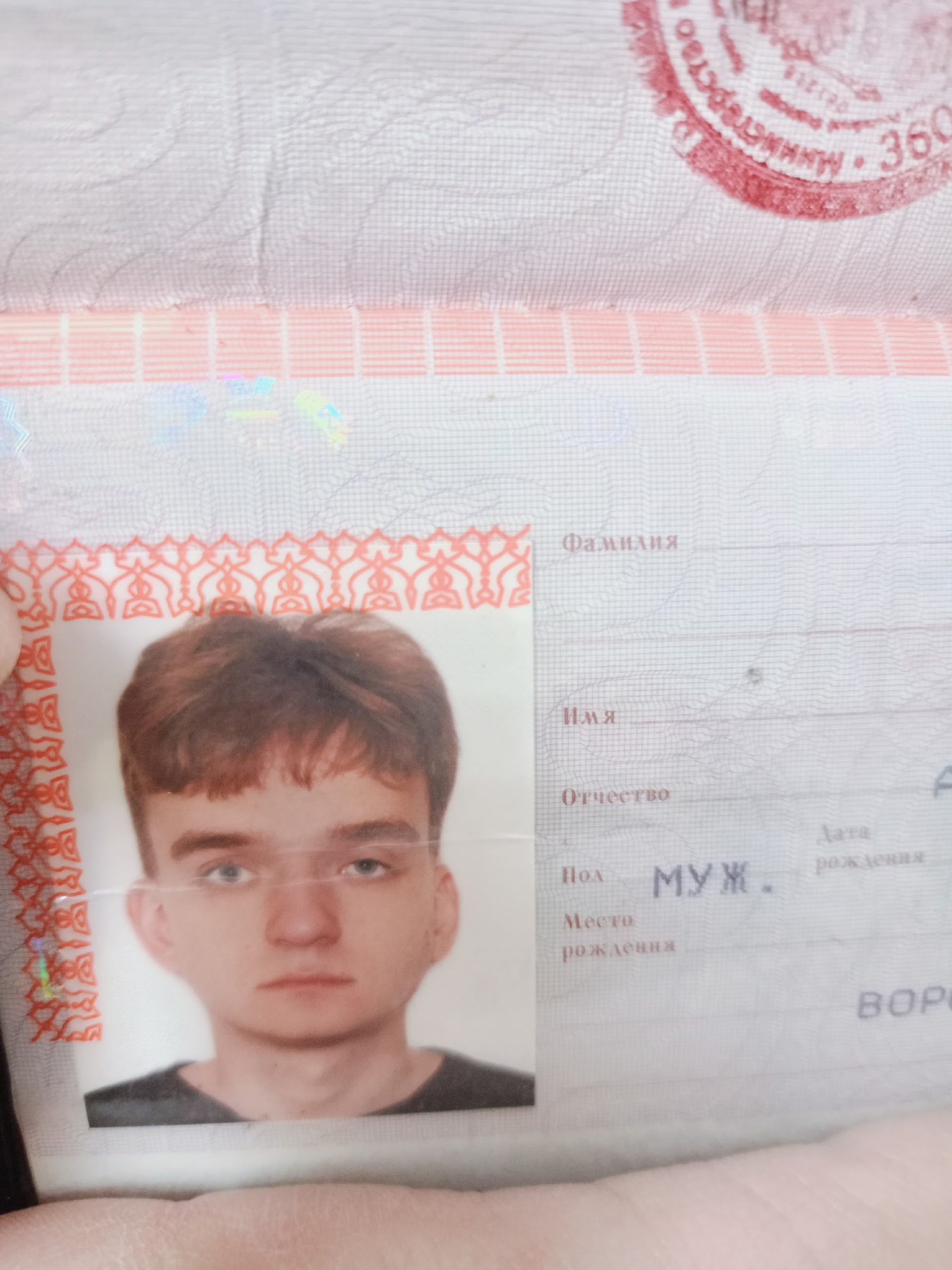 ### Обнаружен паспорт на имя