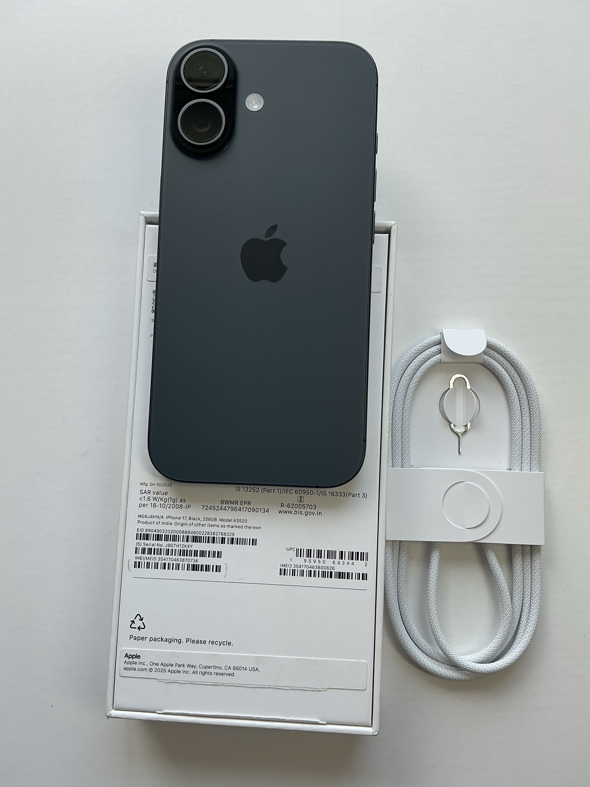 Айфон 17, 256 ГБ, Черный