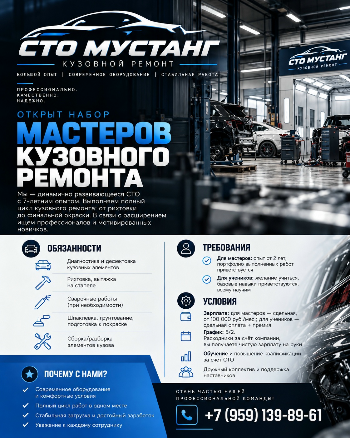 Вакансия сварщик кузовного ремонта автосервис